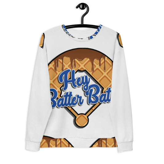Hey Batter Batter Big Waffle Unisex Sweatshirt