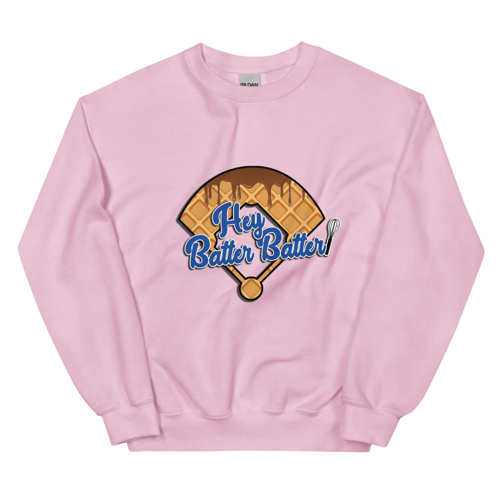 Hey Batter Batter Logo Print Unisex Sweatshirt