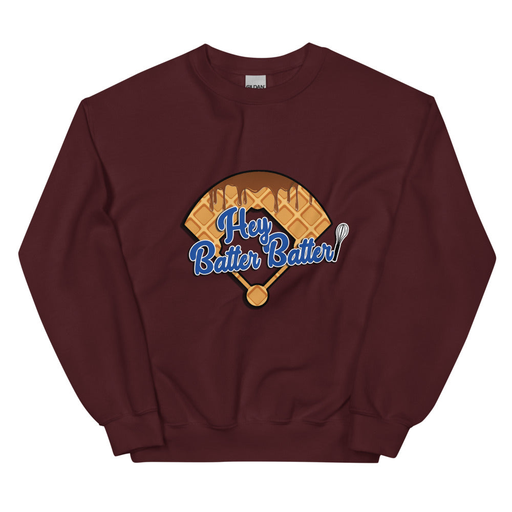 Hey Batter Batter Logo Print Unisex Sweatshirt