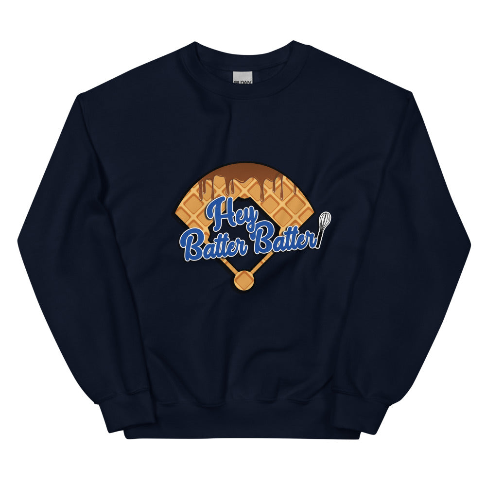 Hey Batter Batter Logo Print Unisex Sweatshirt