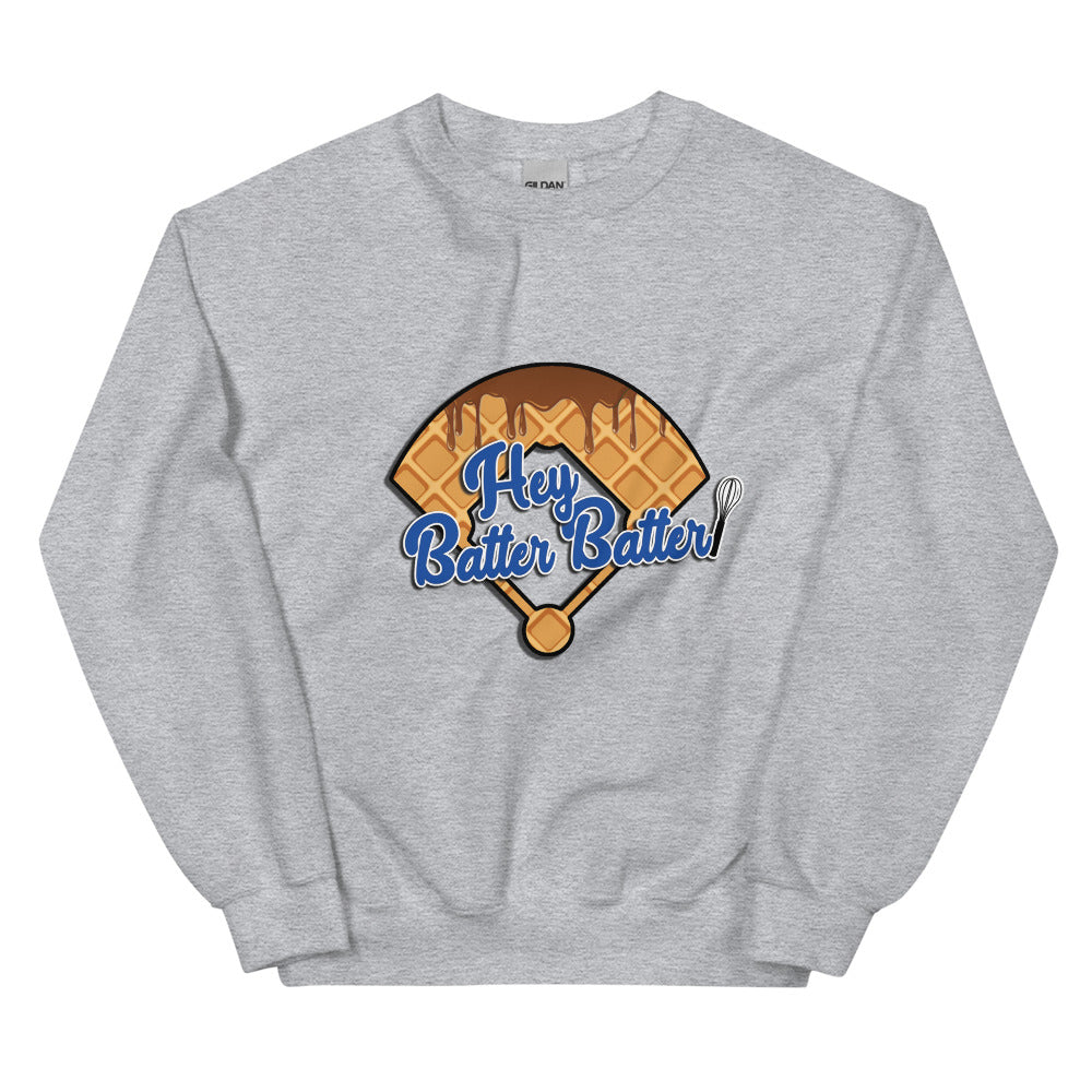 Hey Batter Batter Logo Print Unisex Sweatshirt